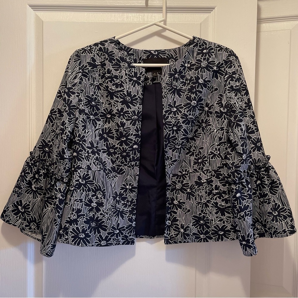 Banana Republic Navy/White Floral Jacket Blazer Size 10